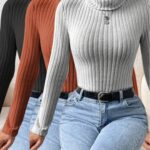 3 Slim Bodysuit long sleeve turtleneck