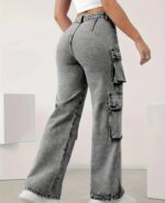 Women's high-waist cargo Jeans - Image 2